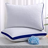 OYT Cooling Bed Pillows for Sleeping 2 Pack Standard Size Shredded Memory Foam Pillows for Sleeping Set of 2 with Adjustable Loft Bed Gel Pillows for Back and Side Sleeper