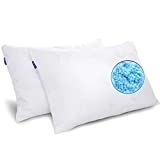 Cooling Shredded Memory Foam Pillows for Sleeping Queen Size Set of 2 Bamboo Pillow with Adjustable Loft Cooling Gel Bed Pillows for Side and Back Sleepers Washable Removable Derived Rayon Cover