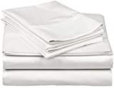 Pure Egyptian California King Size Cotton Bed Sheets Set (Cal King, 1000 Thread Count) White Bedding and Pillow Cases (4 Pc) – Egyptian Cotton Sheets Cal King Size Bed- Sateen Sheets - 15” Deep Pocket