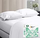 California Design Den - 5 Star Cal King Size Sheets 100% Cotton, 600 Thread Count Deep Pocket, Snug Fit, Soft & Crisp Hotel-Quality Bedding with Sateen Weave, 4 Pc Set (Cal King, Pure White)