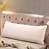 Reafort Ultra Soft Sherpa Body Pillow Cover/Case with Zipper Closure 21'x54' (21'x54' Body Pillow Cover, Cream)