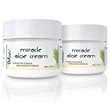 Miracle Aloe Vera Moisturizing Cream Face and Body Moisturizer Lotion Day and Night Hydrating Soothing Skin Care for Dry, Aging, Sensitive Skin, Eczema, Psoriasis for Men and Women 2 Pack By Deluvia