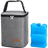 Baby Bottle Bag Insulated Breastmilk Cooler Bag with Ice Pack, Reusable Baby Bottle Tote Bag for up to 6 Bottles 4 Large 9Oz Bottles, Freezer Lunch Bag, Perfect for Daycare or Back to Work Nursing Mom