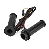 Heated Hand Grips, 1 Pair 22mm(7/8Inch) Adjustable Power(12W-24W) Electric Heated Hand Grips Hot Warm Handlebar for Motorcycle ATV Black