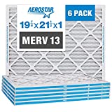 Aerostar 19 7/8 x 21 1/2 x 1 MERV 13 Pleated Air Filter, AC Furnace Air Filter, 6 Pack (Actual Size: 19 7/8'x21 1/2'x3/4')