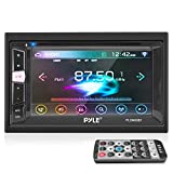 Pyle Double Din DVD Car Stereo Player Bluetooth in-Dash Car Stereo Touch Screen Receiver w/USB/SD, MP3, CD Player, AM FM Radio, Steering Wheel Feature, Hands-Free Call, Camera/Speaker Input-PLDN83BT