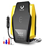 VacLife Air Compressor Tire Inflator, DC 12V Portable Air Compressor, Auto Tire Pump with LED Light, Digital Air Pump for Car Tires, Bicycles and Other Inflatables, Model: ATJ-1166, Yellow (VL701)