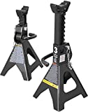 Torin 3 Ton (6,000 LBs) Capacity Double Locking Steel Jack Stands, 2 Pack, Black, AT43002AB