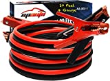 EPAuto 4 Gauge x 20 Ft 500A Heavy Duty Booster Jumper Cables with Travel Bag and Safety Gloves (4 AWG x 20 Feet)