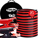 TOPDC Jumper Cables 4 Gauge 25 Feet -40℉ to 167℉ Heavy Duty Booster Cables with Carry Bag (4AWG x 25Ft)