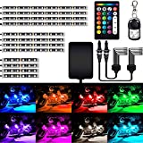 12Pcs Motorcycle LED Light Kits RGB Strips IR/RF Remote Control DC 12-Volt Waterproof Multicolor Underglow Neon Accent Glow Ground Effect Atmosphere Lights with Adhesives Clips