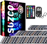 SUZCO 18-Pack Motorcycle LED Light Kits with RF&IR, RGB Strips with【L/R Turn Signal & Warning & Brake】, Multicolor Underglow Neon Lamp 2V Waterproof for Harley Honda Kawasaki Polaris KTM Can Am RZR X3