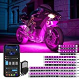 Govee RGB Motorcycle LED Light Kits 12 Pcs, App Control Multicolor Waterproof Lights for Motorcycles with RF Remote, Music Sync & Multiple Scene Modes Motorcycle Underglow Lights, DC 12V, Gift Set