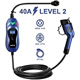 MUSTART Level 2 Portable EV Charger (240 Volt, 25ft Cable, 40 Amp), Electric Vehicle Charger Plug-in EV Charging Station with NEMA 14-50P (Update Version)