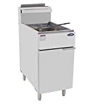 CookRite ATFS-50 Commercial Deep Fryer with Baskets 4 Tube Stainless Steel Natural Gas Floor Fryers-136000 BTU