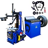 XK USA 1.5 HP Automaticw Tire Machine Tire Changer Wheel Balancers Machine Rim Balan CER Combo 960 680 Rim Clamping 12'-24' w/Auxiliary Arm and Air Bead Blaster Function / 12 Month Warranty