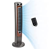 Lasko Portable Electric 42.5' Oscillating Tower Fan with Nighttime Setting, Timer and Remote Control for Indoor, Bedroom and Home Office Use, Silverwood T42954