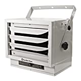Comfort Zone 5000W Fan-Forced Ceiling Mount Heater with Dual Knob Controls, Deluxe Utility Wall, White