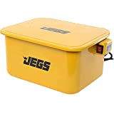JEGS 5-Gallon Portable Parts Washer | 3.5 Gallon Solvent Capacity | 3.96 Gallon Per Minute Max Pump Output | Heavy Duty Steel | Powder Coated Yellow with JEGS Logo