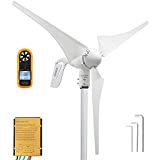 Pikasola Wind Turbine Generator 400W 24V with 3 Blade 2.5m/s Low Wind Speed Starting Wind Turbines with Charge Controller, Windmill for Home