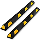 2 Pack Curb Parking Garage Floor Stopper - 72 Inch Extra Wide Heavy Duty Rubber Parking Lot Stopper, for Vehicles Truck Driveway, Protect Pumpers from Cars Vans Trucks