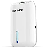 COLAZE Dehumidifiers 480 Sq.ft for Home Portable Compact Quiet Dehumidifier for Small Spaces Basements, Bedroom, RV, Bathroom, Garage, Closet, Kitchen with 7 Color LED Light, 60.8oz Water Tank