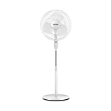 PELONIS 2021 16'' Pedestal Remote Control Oscillating Stand Up Fan 7-Hour Timer, 3-Speed and Adjustable Height, PFS40A4BWW, Supreme 16'-White