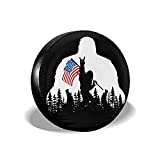cozipink Bigfoot American Flag Camping Spare Tire Cover Wheel Protectors Weatherproof Wheel Covers Universal Fit for Trailer Rv SUV Truck Camper Travel Trailers Accessories 15'