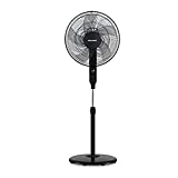 PELONIS PFS40D6ABB DC Motor Ultra Quiet 16 Inch Pedestal Sleeping &Baby, High Energy Efficiency Standing Fan Speed, 12-Hour Timer, Remote Control, and Adjustable Heights, Black