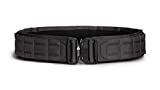 Tacticon Battle Belt | Combat Veteran Owned Company | Padded Tactical Belt | Gun Belt With Metal Quick Release Buckle | Laser Cut Molle PALS System (Tactical Black, S [30' - 33' Waist])