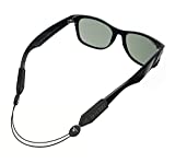Luxe Performance Cable Strap Premium Adjustable No Tail Sunglass Strap and Eyewear Retainer for Your Sunglasses, Eyeglasses, or Prescription Glasses (Luxe Black 14')