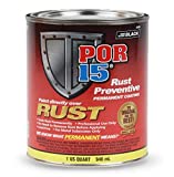 POR-15 Rust Preventive Coating (Semi-Gloss Black,1 qt) - Stop Rust & Corrosion Permanently, Anti-Rust Non-Porous Protective Barrier