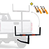 Mockins 2-in-1 Design 750 lb. Capacity Heavy Duty Steel Pick Up Truck Bed Extender with Ratchet Straps | The Hitch Mount Truck Bed Extension can be Used for Lumber or a Ladder or Canoe & Kayak - Black