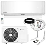 Klimaire 12,000 BTU 19 SEER Ductless Mini-Split Inverter Air Conditioner Heat Pump System with 15-ft Installation Kit and Wall Bracket