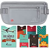 Money Belt for Travel - Slim Passport Holder Travel Pouch to Protect Your Important Papers and Money - Soft Innovative Rip-Stop Fabric, Secure and Water Resistant w/ RFID Blocking Sleeves Set
