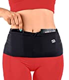 StashBandz Unisex Travel Money Belt, Running Belt, Fanny and Waist Pack, 4 Large Security Pockets and Zipper, Fits All Size Phones Passport and More