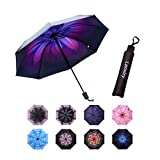 Compact Travel Umbrella,Windproof Mini Cute Umbrellas for Rain Anti-UV Protection Umbrellas (Orchid)