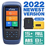 XTOOL A30 Pro Bi-Directional Scan Tool (2022 Version), Wireless BT OBD2 Scanner with Full System Diagnosis, Bi-Directional Controls, 15+Services, ABS Brake Bleeding, Oil Reset, Lifetime Updates